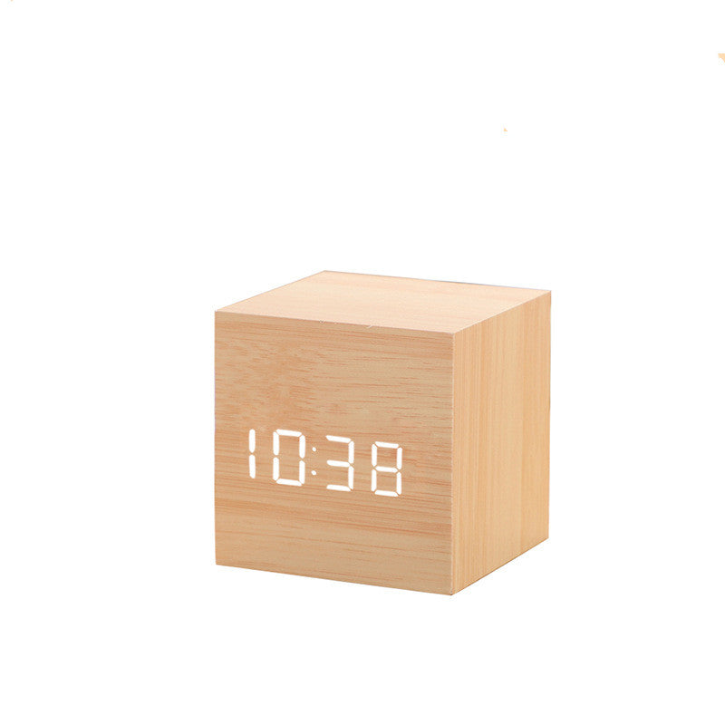Alarm Clock LED Wooden Watch Table Digital Despertador Electronic Desktop Clocks